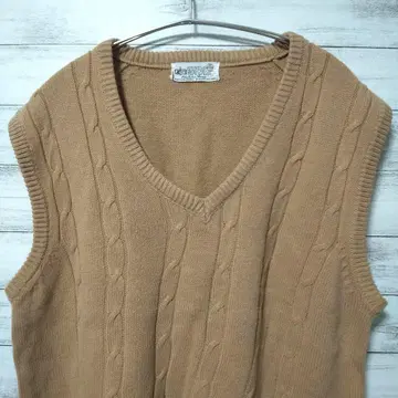 니트 베스트 아크릴 M 베이지 USA 구제 의류