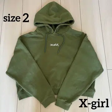 X-girl 크롭 후드티