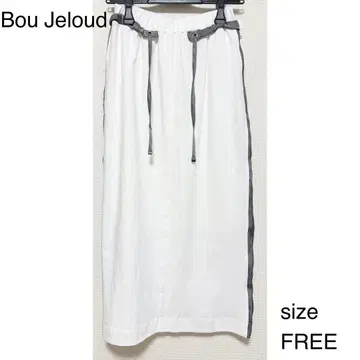[ 미사용 새상품 ] Bou Jeloud 부즈루드 라인 스커트 Ivory