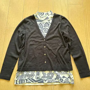 레오나드 레이어드 스타일 블랙 가디건 긴팔