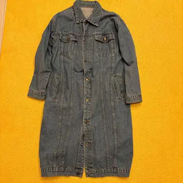 롱 기장 데님 자켓 인디고 블루