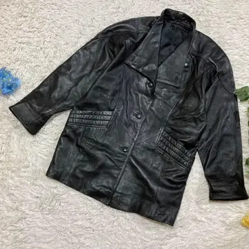 90s 램 가죽 코트 블랙 양가죽 한국제 빈티지 F 사이즈