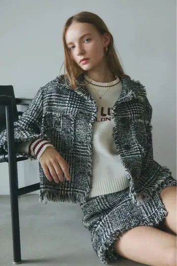 rosy luce CHECK TWEED JACKET 토모친