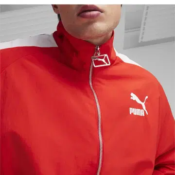 PUMA 오버 사이즈 트랙 자켓 레드 집업 자켓