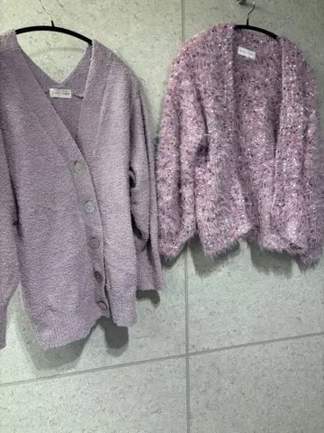 SNIDEL HOME 연보라 가디건 스웨터 세트 룸웨어