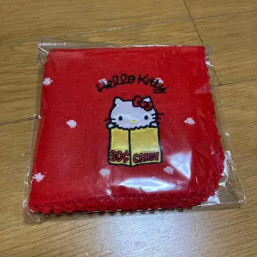 미사용 미개봉 새상품 헬로키티전 빨간색 타월 손수건