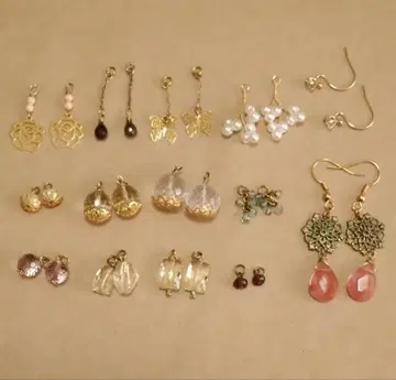 핸드메이드 귀걸이 참 & 귀걸이 세트 (참 12개, 귀걸이 2개)