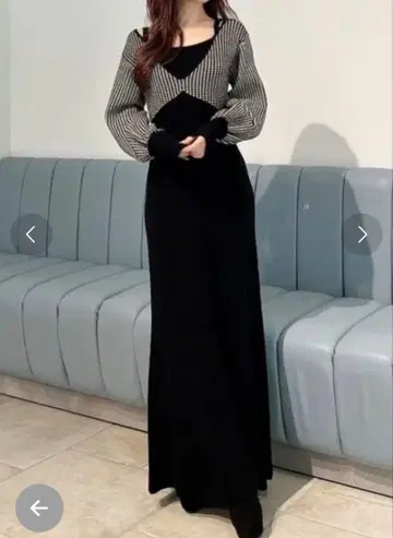 RESEXXY 하운드 투스 니트 원피스