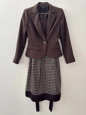 브라운 자켓 원피스 세트