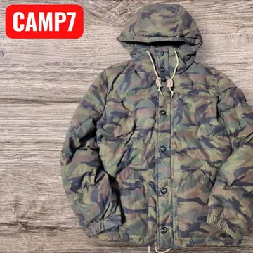 [CAMP7 캠핑세븐] 다운 자켓 카모플라주 후드 M 사이즈