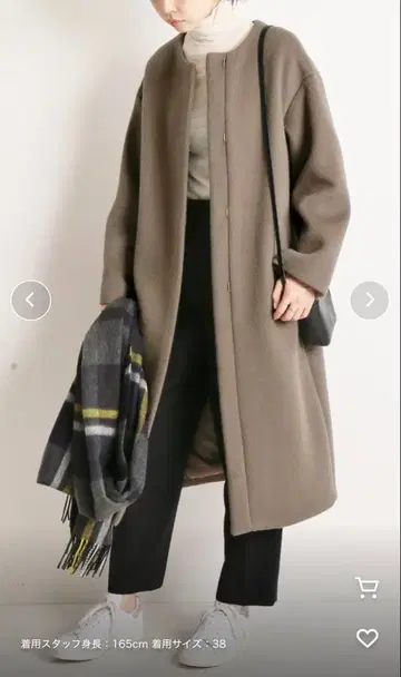 [ IENA ] 램스울 노카라 롱 코트 34