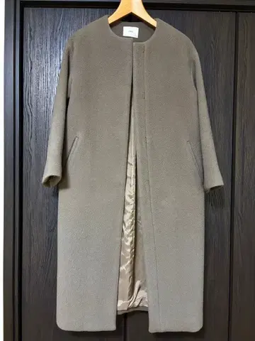 [ IENA ] 램스울 노카라 롱 코트 34