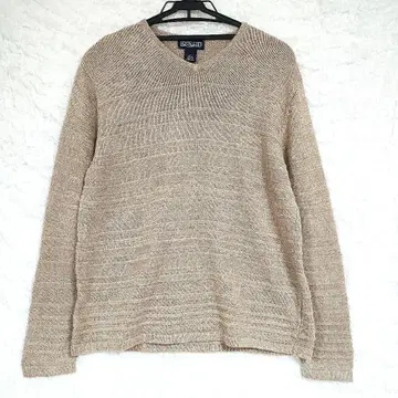 [랜즈 엔드] 베이지 V넥 니트 스웨터 M
