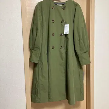 올리브색 더블 브레스트 트렌치코트 S