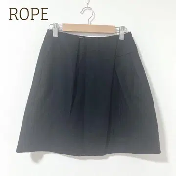 로페 미디 스커트 울 혼방 블랙 S 안감 부착 무지 일본제 심플