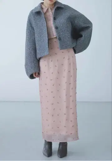 SNIDEL 그레이 크롭 자켓