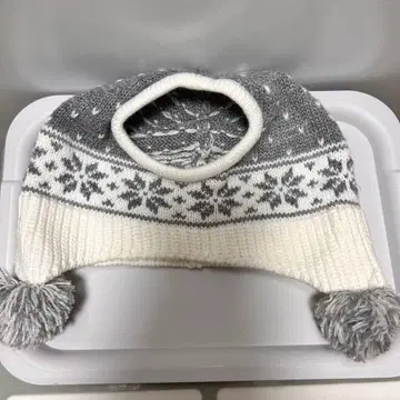 라보토 폼폼 니트 모자 노르딕 무늬