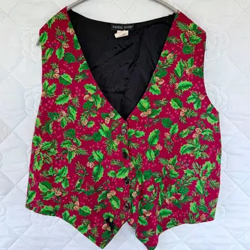 빈티지 크리스마스 패턴 베스트 M 90s 미국 빈티지 의류