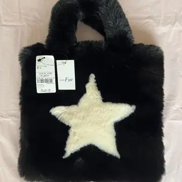 살롱 드 알포드 에코 퍼 스타 토트백 별 모양 블랙과 화이트