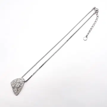 스와로브스키 목걸이 삼각형 파베 클리어 크리스탈 실버 톤