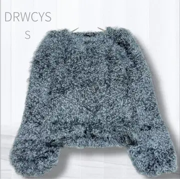 도로시 샤기 니트 풀오버 S 그레이지계 벌룬 슬리브 라메