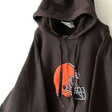 NFL 브라운스 자수 맨투맨 후드티 브라운 구제 의류