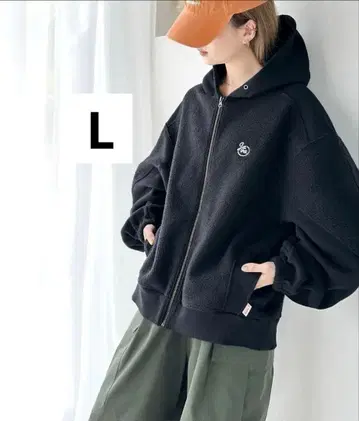 Java 콜라보 풀 집업 절개 오버 사이즈 보아 후드티 블랙 XL