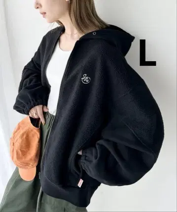 Java 콜라보 풀 집업 절개 오버 사이즈 보아 후드티 블랙 L