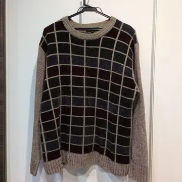 체크 무늬 니트 스웨터