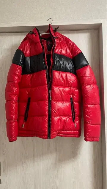 남성용 빨간색 다운 자켓