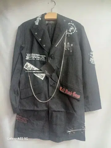 ACID JAZZ MEN MAD 남성용 스트라이프 커스텀 코트 M