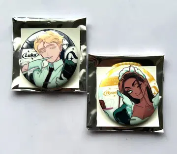 에이리언 스테이지 캔뱃지 카페 콜라보 루카 효나 2개 세트 미사용 새상품