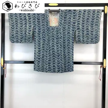 도유코트 조임 곡선 무늬 남색 H-4083