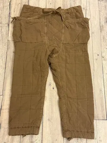 브라운 퀼팅 팬츠 코튼 100%