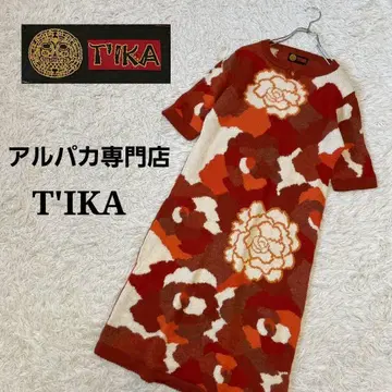 알파카 전문점 T'IKA 꽃무늬 니트 원피스 페루산