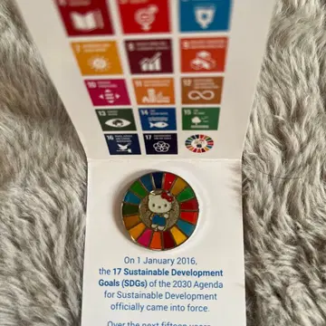 2025 엑스포 헬로키티 유엔 SDGs 컬러풀 핀 배지