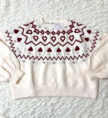 [ 새상품 택 포함 ] 루오시 하트 노르딕 니트 튜닉 LL