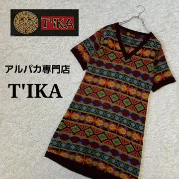 알파카 전문점 T'IKA 니트 원피스 올 패턴 페루제