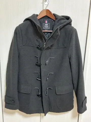 BEAMS 다크 그레이 더플 코트 M 사이즈