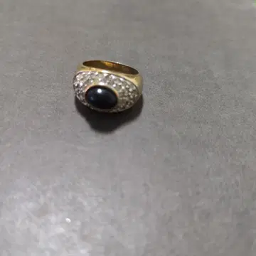 빈티지 블랙스톤 다이아몬드풍 장식 반지