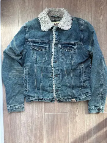 아바클로 플리스 카라 부착 데님 자켓