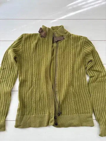 FARE LA CORTE 올리브 그린 니트 후드티 구제 의류 빈티지
