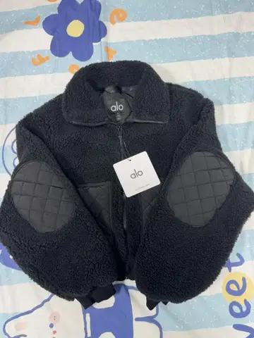 alo 블랙 플리스 자켓