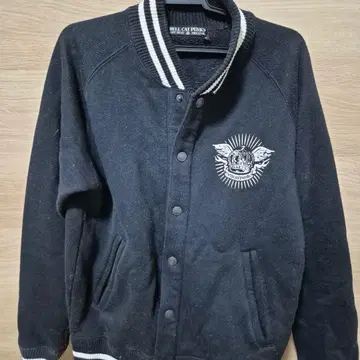 HELL CAT PUNKS 블랙 바시티 자켓 S