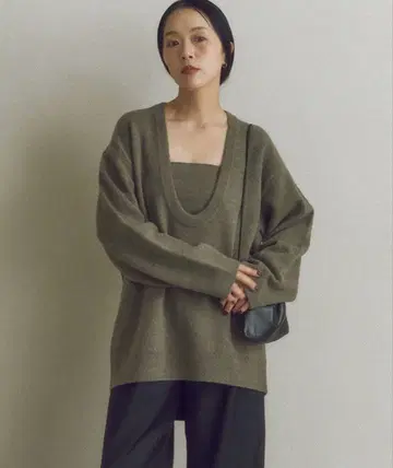 plage MY U넥 니트 & bare 니트 M 사이즈 2종 세트