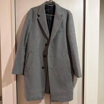 그레이 울 피 코트 3개 버튼