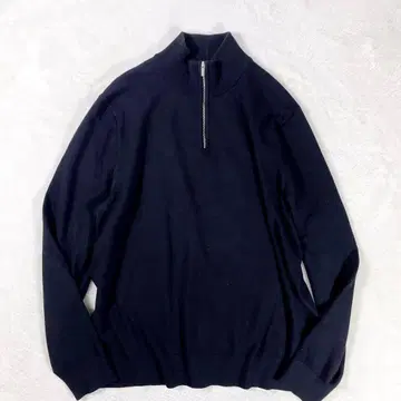 띠어리 하프 지퍼 니트 블루종 스트레치 신축성 블랙 블랙