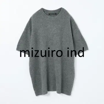 미즈이로인드 니트 스웨터 튜닉 그레이 미즈이로 인드