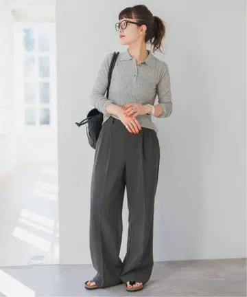 [ 새상품급 ] Spick and Span 더블 크로스 시 턱 팬츠