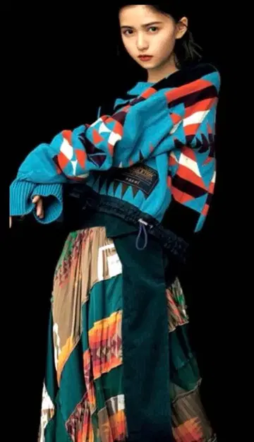 [ 새상품 미사용 택 포함 ] sacai x 펜들턴 콜라보 니트 블루